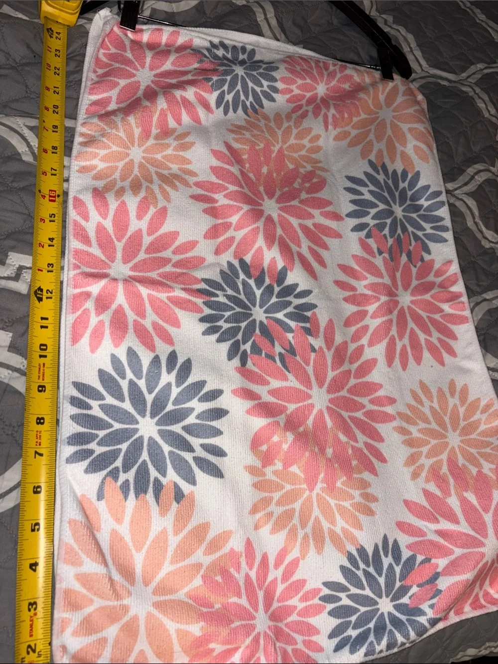 Floral Burst Kitchen Towels (4)- Coral, Peach & Slate